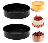 2Pcs Moule Gateau Silicone Rond, 25cm Moule Gateau Rond, Moule Silicone Patisserie Pour Mousse, Gâteau au Fromage, Le Dessert (Noir)