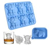 2PCS Moule Glaçon Vache 3D Silicone Set, Moule Glaçon Original Highland Cow | Glaçons Whisky Cocktail Apéro, Moule Chocolat Dessert, Moules glaçons animaux amusants, Fêtes et Familles Bar