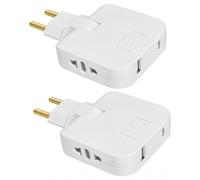 2PCS Multiprise Plate Derriere Meuble 220V USB Type-C Prise Pivotante 180° | Prise Murale Extra Plate avec 1 USB + 1 USB-C + 2 Prises Adaptateur pour Espaces Restreints Maison Canapé Lit Bureau