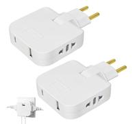 2PCS Multiprise Plate Meuble 220V avec USB Type-C Prise Pivotante 180° | Prise Extra Plate Ultra-Fine, 2 Prises Secteur, 1 USB et 1 Type-C, Adaptateur pour Espaces Restreints Maison et Bureau