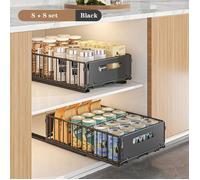 2pcs Organisateurs Rangements sous évier, SALUT 2 Niveaux avec Tiroir Coulissant, pour Calle de Bain et Cuisine (Noir)