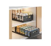2Pcs Panier de rangement coulissant pour armoire, étagère à tiroir, Placard de Cuisine Organiseur - 37.5x24.5x19cm