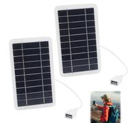 2pcs Panneau Solaire Portable 2W 12V avec Port USB - Chargeur Solaire pour Randonnée, Camping, et Activités Extérieures,Étanche IP65,Cadre en Plaque Époxy Durable,Câble USB Inclus