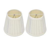 2pcs Petit Abat-jour, 9.2 x13 x 14.2cm Clip Sur Abat-jour en Tissu Plissé pour Chambre à Coucher, Table de Chevet, Lustre, Applique Murale Lustre et Lampe de Table (Beige)