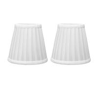 2pcs Petit Abat-jour, 9.2 x13 x 14.2cm Clip Sur Abat-jour en Tissu Plissé pour Chambre à Coucher, Table de Chevet, Lustre, Applique Murale Lustre et Lampe de Table (Blanc)