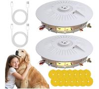 2PCS Piège à Puces Piège à Lumière Anti-Puces à LED 4 Modes avec 14 Autocollants de Capture UV Lampe Tue Mouche Electrique (Blanc)