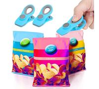 2Pcs Pinces Alimentaires Magnétiques, Scelle-Sachet pour Cuisine, 3in | forte adhérence, bouche ondulée, rangement pour réfrigérateur, acier inoxydable, aimant