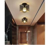 2PCS Plafonnier Industrielle en Métal Cage Lustre suspension Retro pour chambre couloir escalier entrée allée Noir