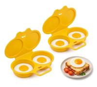 2Pcs Pocher à Œufs au Micro-Ondes, Cuiseur Oeuf Micro Ondes pour 2 Œufs | Machine à Œufs Pochés Antiadhésifs, Micro-Ondes Oeuf, Pocheuse à Oeufs avec Couvercle et Poignée pour Cuisines et Restaurants