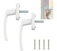2pcs poignées de fenêtre en acier en plastique, serrure de fenêtre coulissante,poignée de porte de balcon avec 4 vis,poignée