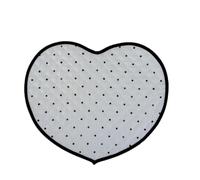 2pcs Polka Dot Heart Quilted Cotton Cup Mat Decorative Heat(L Black)
