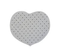 2pcs Polka Dot Heart Quilted Cotton Cup Mat Decorative Heat(L White)