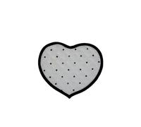 2pcs Polka Dot Heart Quilted Cotton Cup Mat Decorative Heat(S Black)