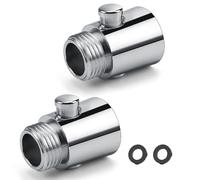 2PCS Pommeau de Douche avec Arrêt G1/2 en ABS,Stop Douche pour Économiseur d'Eau,Facile à Installer,Interrupteur à Un Bouton,Convient pour La Cuisine,La Douche