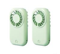 2pcs pour mini Handheld Fan USB-C Rechargeable Ultra-Thin 2pcs(green) | Ultra-thin design, pour smartphone size, lightweight carry, fits any bag, perfect for travel and commute