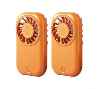 2pcs pour mini Handheld Fan USB-C Rechargeable Ultra-Thin 2pcs(Orange) | Ultra-thin design, pour smartphone size, lightweight carry, fits any bag, perfect for travel and commute