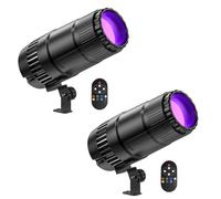 2PCS Projecteur Boule a Facette 30W Pin Spot LED Éclairage de Scène RGBW Projecteur avec Télécommande 4 modes Boule Miroir pour Bars Fêtes Halls