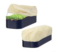 2pcs Protection Frost Plantes Rectangulaire Non-tissé Avec | Convient aux bacs surélevés et jardinières Léger et pour facile à ajuster tissu respirant pour circulation d’air