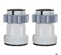 2pcs Raccord de tuyau piscine - 38mm et 32mm (IP66 étanche, interrupteur) - pour Intex 10722, Bestway, Coleman - blanc