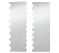 2pcs Racleurs à Gâteau en Acier Inoxydable, 22cm Lisseur à Motifs Rayés Double Face Outil de Décoration pour Cuisine Pâtisserie Mousse DIY Glaçage et Crème au Beurre