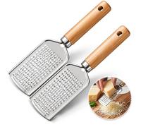 2Pcs Râpe à Fromage Manuelle, Fromage Rapeuse 22x6 cm,Râpe Fromage en Acier Inoxydable pour Parmesan et Fromages à Pâte Dure, Fruits, Citrons, Chocolat, Râpe pour Agrumes pour Cuisine