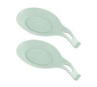 2pcs Repose Cuillère en Silicone, Porte-Cuillère de Cuisine, Porte Cuillère, Silicone Spoon Rest, Pose Ustensile de Cuisine pour Ranger Couverts Cuillères Pincea Spatule Fouet (Verte menthe)