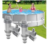2PCS Robinet de piscine pour piscine hors-sol 2 en 1-Valve à piston - Pièces de rechange-Vanne d'arrêt pour piscine hors sol