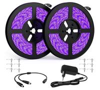 2Pcs Ruban Led Uv 5M Bande Lumière Noire,395M-405Nm 300 Leds Ultraviolet Eclairage Ambiance Pour Body Painting,Peinture Fluo[CA307]
