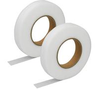 2PCS Ruban Thermocollant Blanc Ourlet 2cm x 64m Bande Thermocollante Rapide Double Face pour Tissu Rideaux pour renforcer des v&eci