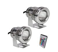 2PCS Spot LED Sous Marin - Lumière LED Submersible, Projecteur De Jardin Étanche IP68 10W, Lumières De Paysage Extérieures Télécommandées, pour L'éclairage Terrasse Piscine Jardin ( Color : Rgb+remote