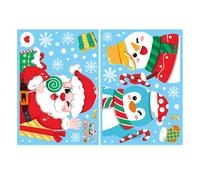 2PCS Stickers Décoration de Noël Santa Claus Snowman
