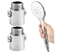 2PCS Stop Douche, Robinets d'Arrêt Pommeau de Douche G1/2 en ABS - Économiseur d'Eau Facile à Installer - Design Moderne - Interrupteur à Un Bouton, Convient pour La Cuisine ou La Douche (2PCS)
