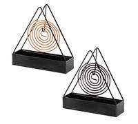 2Pcs Support de Bobine de Moustique en Métal Noir Support Spirale Anti Moustique Exterieur Créatif Triangulaire Porte Encens Spirale Anti Moustique pour Maison Jardin Chambre Salon Cuisine