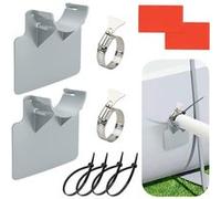 2PCS Support de Tuyau de Piscine FONGWAN avec 2 Rubans 4 Attaches Câble et 2 Colliers Serrage Support Tuyau - Gris Gris G