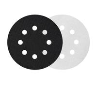 2pcs Tampons Interface 125 mm 8 Trous en Éponge, Tampon de Ponçage Mousse Souple pour Ponceuse à Auto-aspiration et Électrique, Accessoires de Polissage