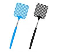 2pcs Tapette Mouche Extensible, Tapetteà Mouche Durable Portable, avec Poignée en Acier Inoxydable, pour Les Mouches, moustiques et Insectes (Noir Bleu)