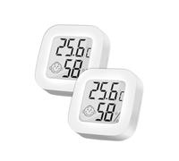 2PCS Thermomètre Hygromètre, Mini Thermometre Interieur Hygromètre | Mini Numérique Interieur Digital à Haute Précision Thermometre pour Maison Terrarium Chambre Bébé Couveuse Cave etc, Blancs