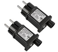 2PCS Transformateur IP44 Adaptateur Pilote, 31V, pour Guirlande Lumineuse LED avec Prise Electrique Et Controleur A Modes Multiples Fonction Minuterie Etanche pour Decoration Interieure