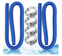 2pcs Tuyau aspirateur piscine - Flexible anti enchevêtrement Avec pinces de fixation - Entretien piscine - 32 mm bleu