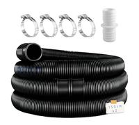 2pcs tuyaux de piscine de 32 mm pour pompes de piscine avec 4 clips de sécurité et 1 raccord de tuyau, idéal pour les pompes de filtre, les nettoyeurs de piscine, les chauffages de piscine noir