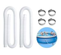 2pcs Tuyaux piscine - Pour pompe Intex 300-1000 gal, clips métal - Blanc 1.5m