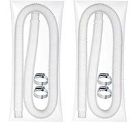 2pcs tuyaux piscine - Tuyau flexible PVC 32mm avec colliers - Compatible pompe filtre 607/637 - Pour piscine hors sol - Blanc 1.5m