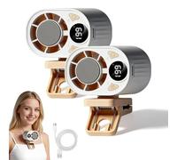 2pcs Ventilateur de Voiture à Clip, Climatiseur Portable Mini avec Écran LED, Rotation 360° et 199 Vitesses, Technologie de Semi-Refroidissement for Auto, Camping et Bureau