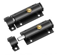 2pcs Verrou De Porte Automatique, Loquet À Ressort Noir En Acier Inoxydable | Loquet Porte Boulons à Ressort en Acier Massif Avec Bouton à Ressort Automatique, pour Portes D'armoire Portails de Jardin