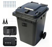 2PCS Verrou de Poubelle sans Perçage pour Poubelles 60-360L | Réglable Verrou de Poubelles, Sécurisez les Couvercles de Poubelle Contre le vol, le vent et les Animaux