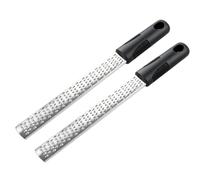 2PCS Zesteur D'Agrumes Râpe à Fromage Manuelle, Rape Étriqué en Acier Inoxydable Noir, Zesteur Agrumes et Fromage Portable pour Cuisine, Parmesan, Gingembre, Citron, Nettoyable au Lave Vaisselle
