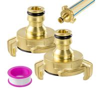 2Pièces Adaptateur Robinet Tuyau Arrosage Raccord Tuyau d'Arrosage Laiton | Raccord Pompe a eau Embout Robinet Tuyau d'Arrosage Raccord Rapide 3/4 1/2 Adaptateur Robinet Cuisine pour Tuyau d'Arrosage