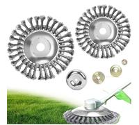 2Pièces Brosse Metallique Debroussailleuse,Remplacement Tete Brosse Debroussailleuse,avec Accessoires,Brosse de Desherbage Diamètre