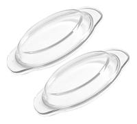 2Pièces Couvercle Verre pour Micro Ondes Lot de Cloche Alimentaire Transparent Protection Éclaboussures Compatible Plats Gâteaux Ne