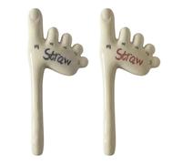 2pieces Paille Orteils - 17CM Paille En Forme De Pied En Céramique, Pailles De Pied Drôle Réutilisables Pour La Bière De Whisky D'eau Potable Froide Et Chaude, Cadeau De Gag Pour Hommes Femmes